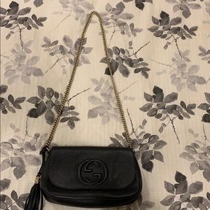 Gucci black cross body leather bag